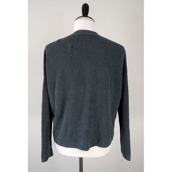 Eileen Fisher Gray Button Up V-Neck Cardigan Stretch Sweater Size XXS - Picture 2 of 4
